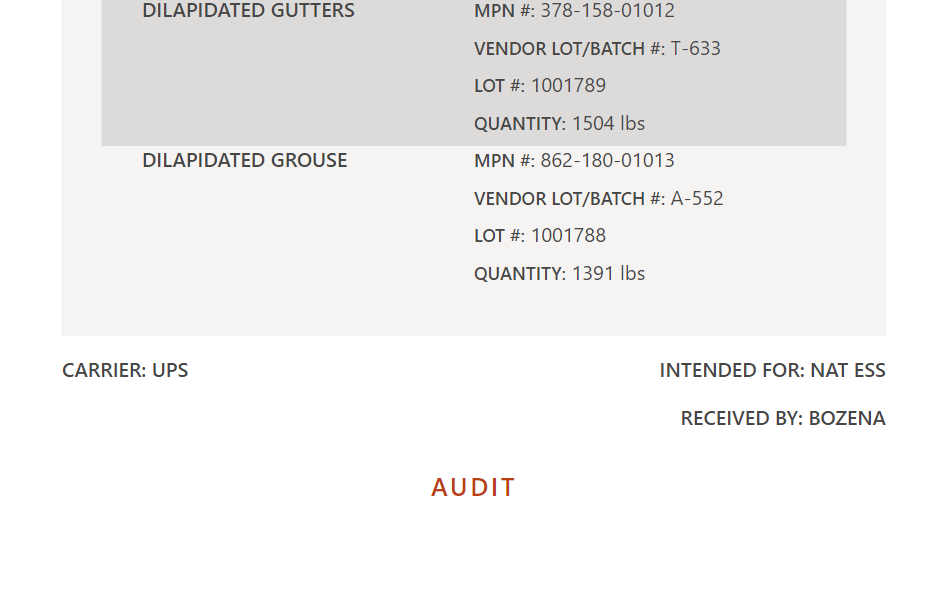 The audit option appears on the details page