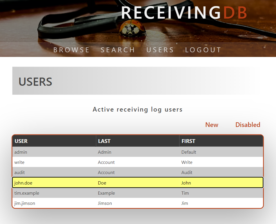 View and administer user accounts